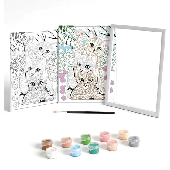 Σετ Ζωγραφικής HappiHobbi Paint By Numbers Funny Kitties image 1