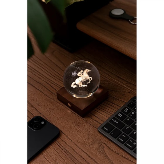 Διακοσμητικό&nbsp;Gingko Crystal&nbsp;Light&nbsp;3D&nbsp;Horse&nbsp;Race image 1