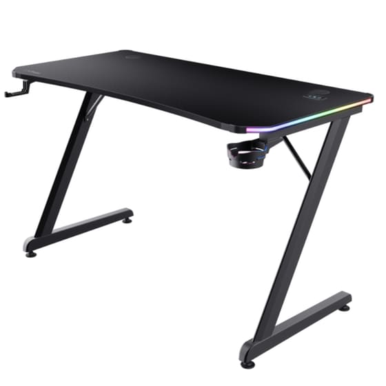 Γραφείο Gaming GXT709 Luminus RGB από Ξύλο/Μέταλλο 120x60x76 cm - Μαύρο image 0