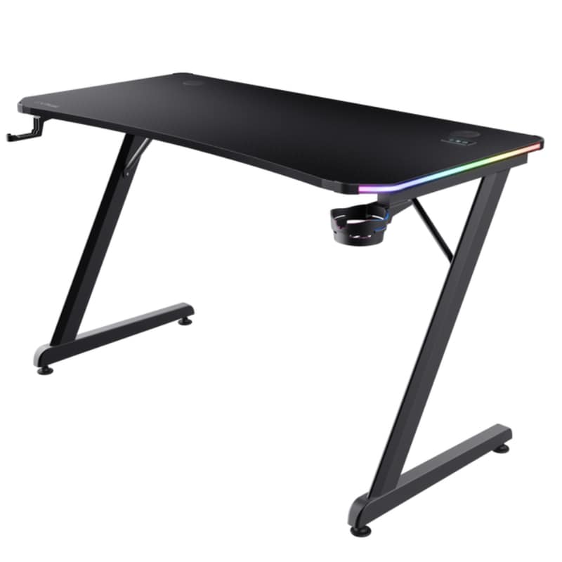 Γραφείο Gaming GXT709 Luminus RGB από Ξύλο/Μέταλλο 120x60x76 cm - Μαύρο