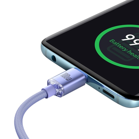 Καλώδιο δεδομένων Baseus Crystal Shine Series Usb-C to Usb-C 100W 2m - Lilac image 4
