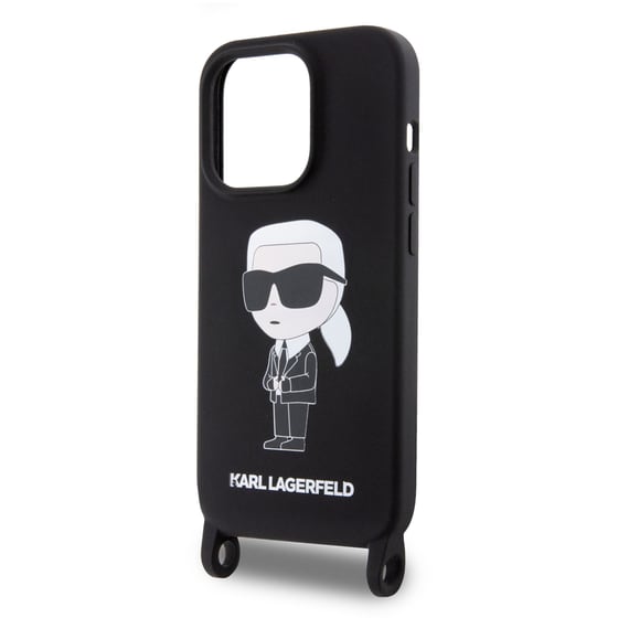 Karl Lagerfeld Crossbody Ikonik Hard Case Θήκη Προστασίας Από Σιλικόνη – Iphone 15 Pro Max (black – Klhcp15xscbsknk) image 1