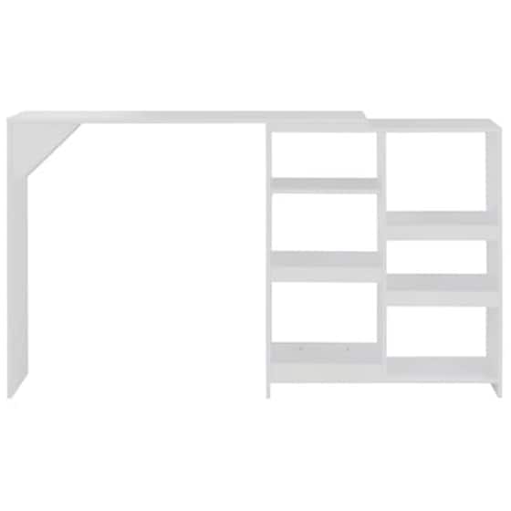 Vidaxl Τραπέζι Μπαρ Με Κινητή Ραφιέρα Λευκό 138 X 40 X 120 Εκ. image 4