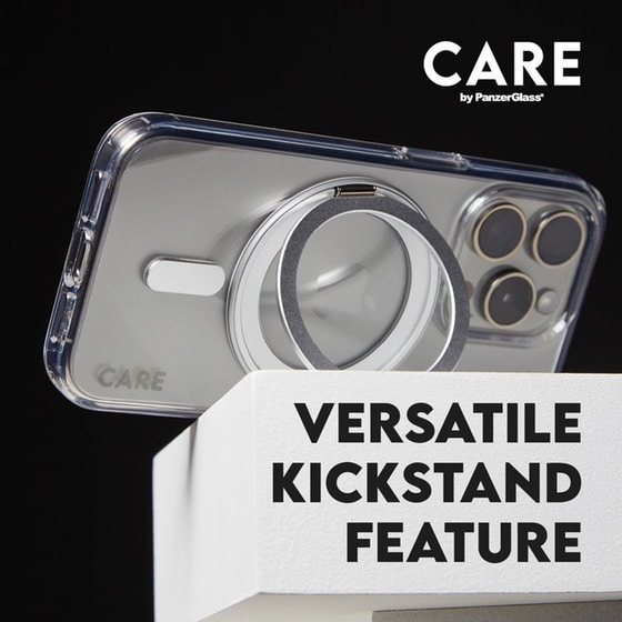 Θήκη Apple iPhone 16 - PanzerGlass MagSafe Kickstand Case - Transparent with Black Stand image 7