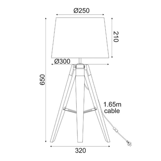 Πορτατίφ Aca Mousse Tf17701tbbb Ξύλινο Φ30x65 cm - Μαύρο/Μπρονζέ image 1
