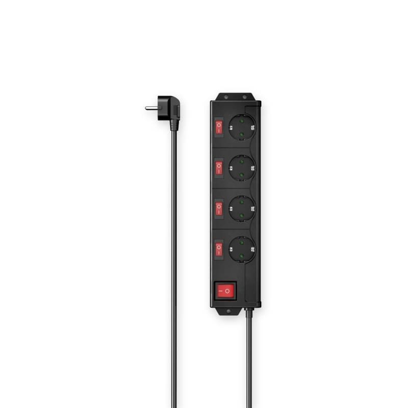 OEM Πολύπριζο Hama 223122 4 Θέσεων 1.4m - Μαύρο