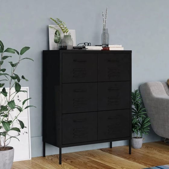 Συρταριέρα Γραφείου VidaXL από Ατσάλι 80x35x101.5 cm - Μαύρο image 1