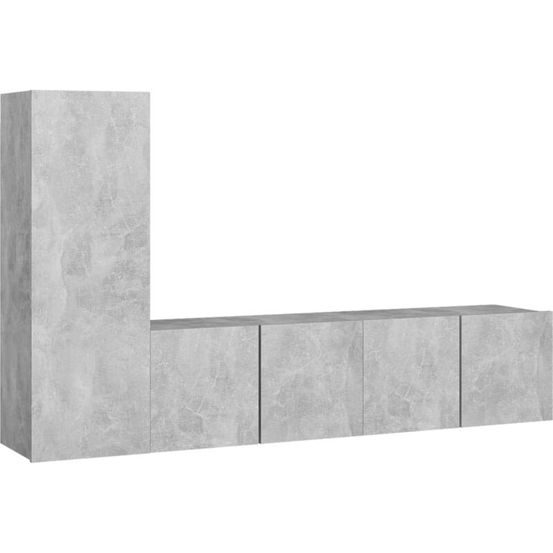 Έπιπλο Τηλεόρασης VidaXL Μοριοσανίδα 3 Τμχ 60x30x30cm - Γκρι