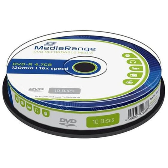 Δίσκοι CD/DVD MediaRange DVD-R 4.7 GB - 10τμχ image 0