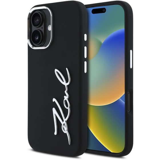 Θήκη Apple iPhone 16 - Karl Lagerfeld Signature Metal Logo Collection - Black image 0