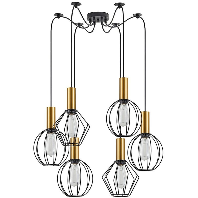 HOMELIGHTING Φωτιστικό Οροφής Πολύφωτο Homelighting Adept Flex 77-8938 Μεταλλικό - Χρυσό/Μαύρο