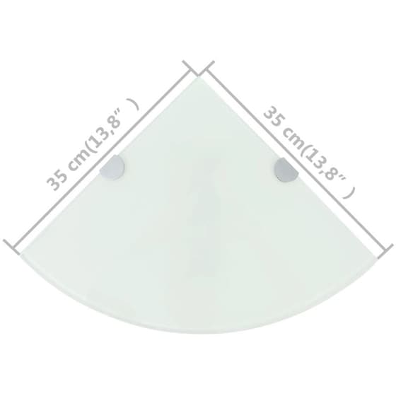 Ράφια Τοίχου VidaXL Γωνιακά από Γυαλί 35x35 cm - Λευκό image 6