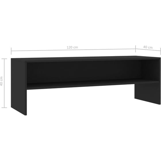 Έπιπλο Τηλεόρασης VidaXL από Μοριοσανίδα 120x40x40cm - Μαύρο image 6