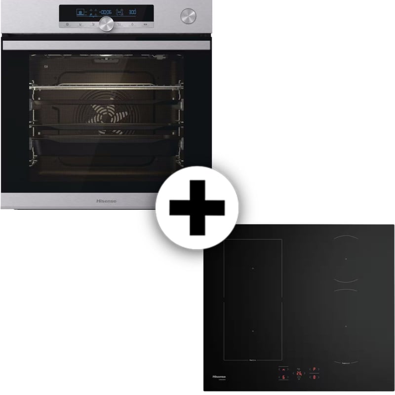 HISENSE HI6431BFZ BSA66334AX 77 Lt Inox Εντοιχιζόμενος Σετ Φούρνος και Εστία