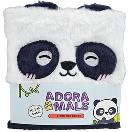 Σημειωματάριο Puckator Ριγέ Adoramals Panda Bear Plush Fluffies Λευκό