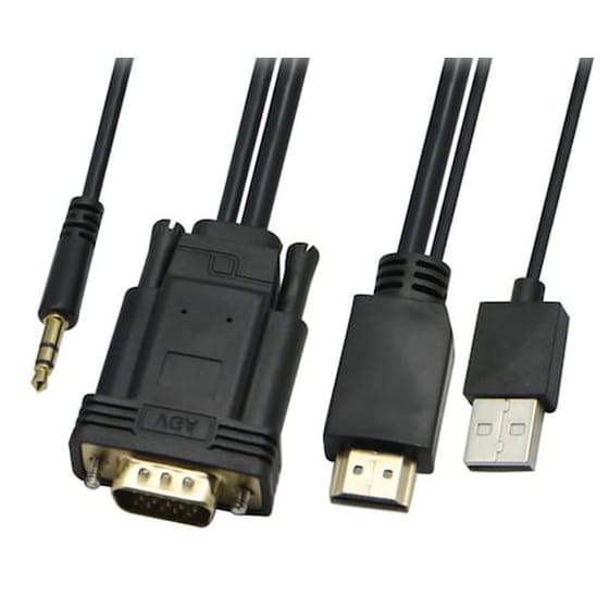 Powertech Καλώδιο Hdmi(m)  Usb(m) Σε Vga(m)  3.5mm(m), 1080p, 5m image 0