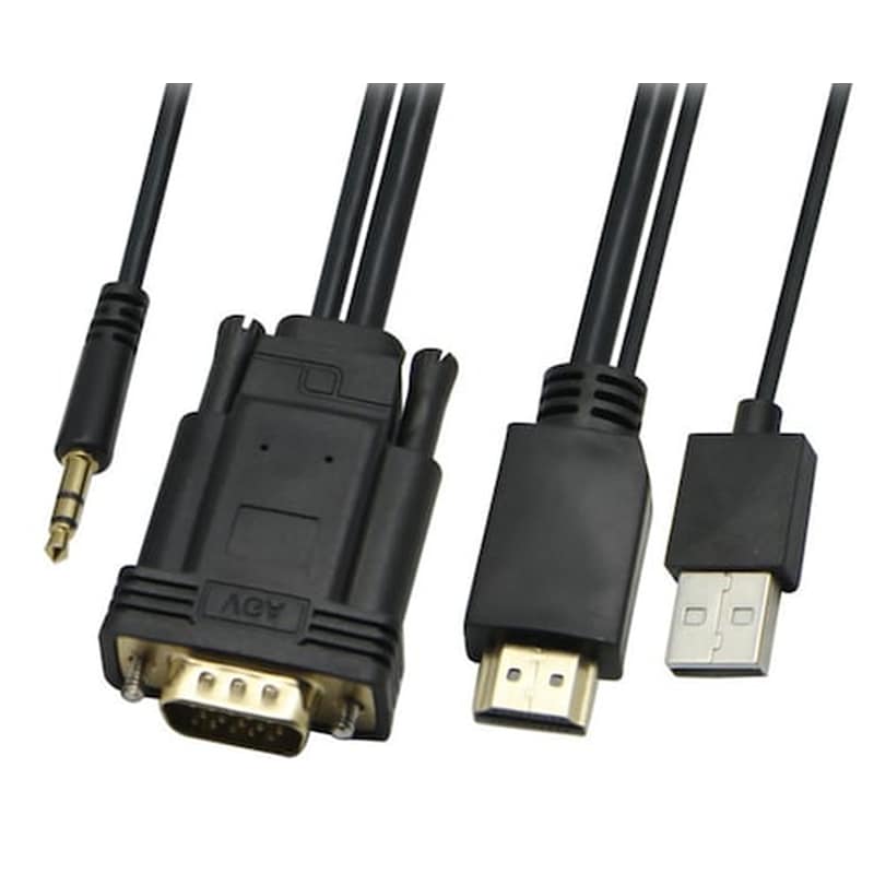 Powertech Καλώδιο Hdmi(m) Usb(m) Σε Vga(m) 3.5mm(m), 1080p, 5m φωτογραφία