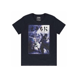 T-shirt Difuzed Zelda Fighting - Μαύρο S