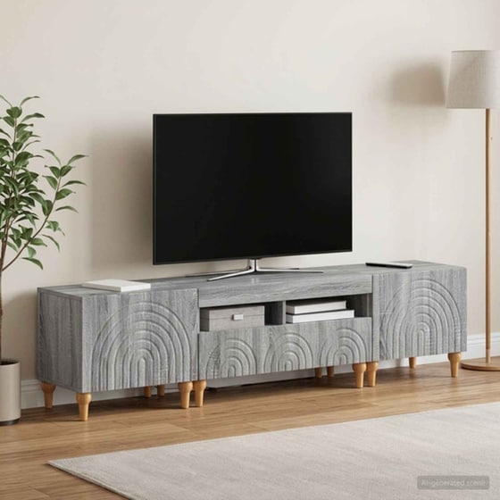 Έπιπλο Τηλεόρασης VidaXL με LED 3 τμχ 178 x 35 x 43 cm - Γκρι Sonoma image 1
