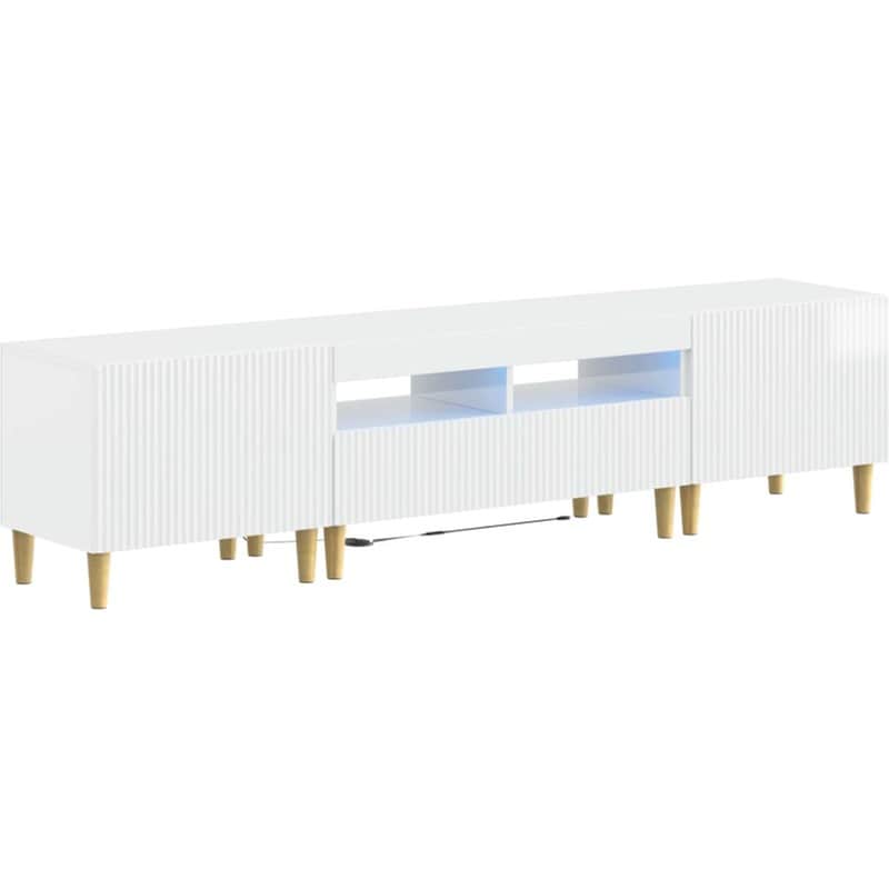 Έπιπλο Τηλεόρασης VidaXL ARNHEM με LED 3 τμχ 198 x 35 x 43 cm - Λευκό