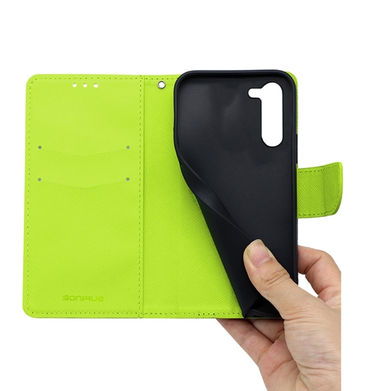 Θήκη  Samsung Galaxy S23 - Sonique Trend Book - Σκούρο Μπλε / Λαχανί image 3