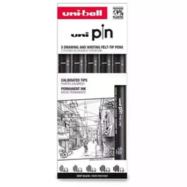 Μαρκαδόρος Σχεδίου Uni Deep Black (5 Τεμάχια)