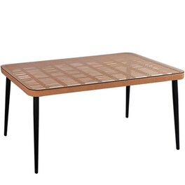 Τραπεζαρία Εξωτερικού Χώρου Homemarkt ALLEGRA HM5538 από Μέταλλο/Ρατάν 160x90x78 cm - Μπεζ/Μαύρη