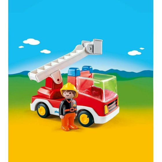 PLAYMOBIL® 1·2·3 Πυροσβέστης με Κλιμακοφόρο Όχημα (6967) image 1