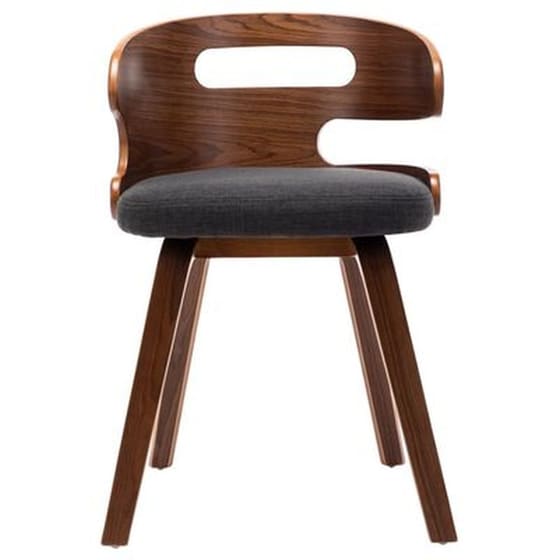 Καρέκλες Τραπεζαρίας Vidaxl από Λυγισμένο Ξύλο / Ύφασμα 2 Τμχ - Σκούρο Γκρι image 2