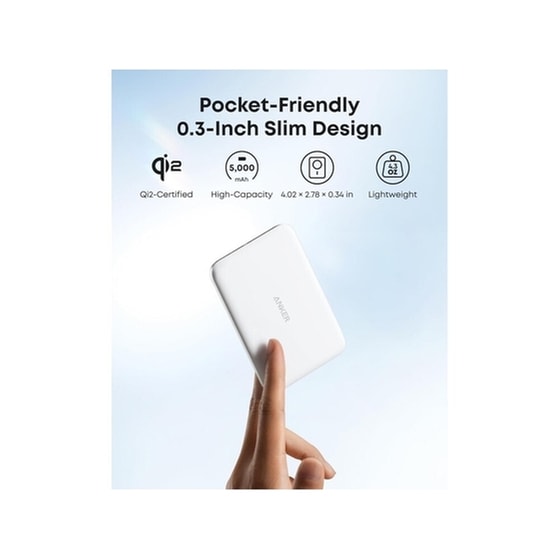 Powerbank Anker Nano MagSafe Qi2 5000mAh 15W με Θύρα USB-C - Λευκό image 5