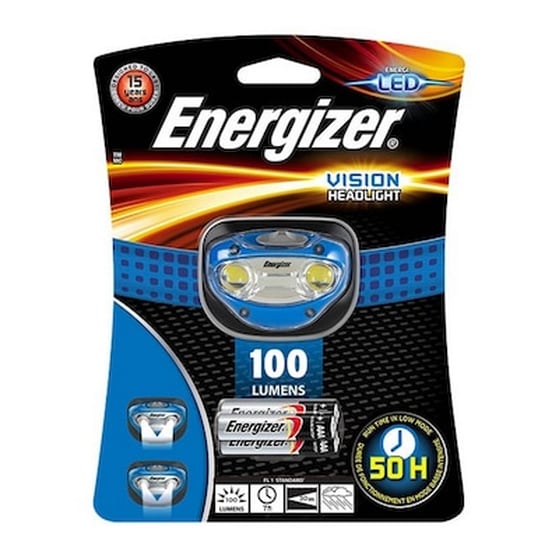 Φακός Κεφαλής Energizer Vision 2 Led 100 Lumens Με Μπαταρίες Aaa 3 Τεμ. Μπλέ image 0