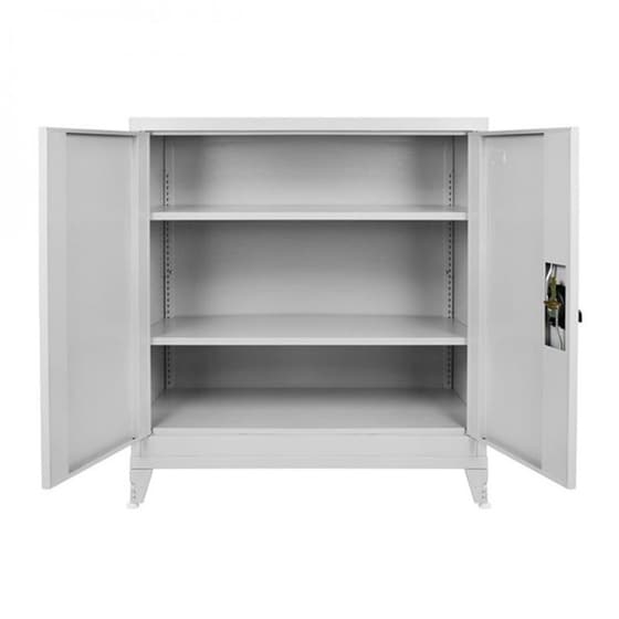 Ντουλαπα Woodwell Δίφυλλη Μεταλλική 90x40x90cm - Γκρι image 4