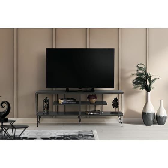 Έπιπλο Τηλεόρασης 24Mall Lecce από Μοριοσανίδα 120x30x44.5 cm -  Ανθρακί image 1