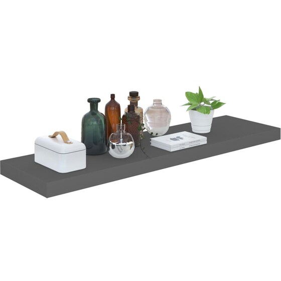 Ράφι Τοίχου VidaXL από MDF 90x23.5x3.8 cm - Γκρι/Γυαλιστερό image 5