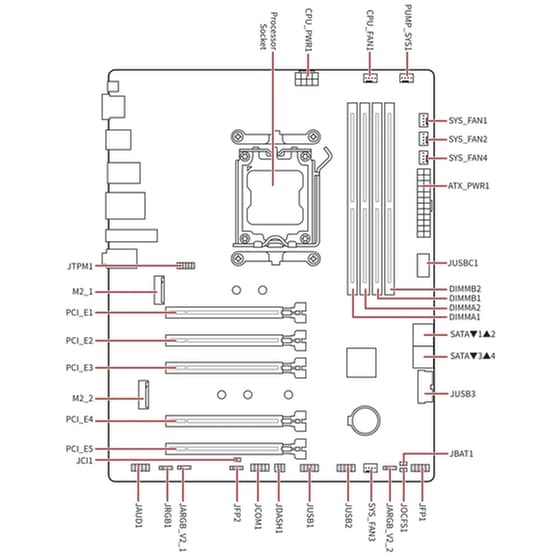 MSI PRO B840-P WIFI Motherboard ATX με AMD AM5 Socket 7E57-001R image 6