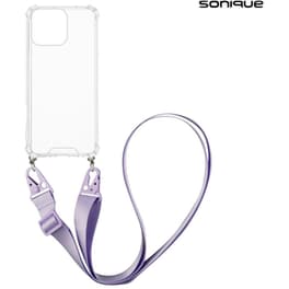 Θήκη Apple iPhone 16 Pro - Sonique Armor Clear Θήκη Σιλικόνης με Strap - Λιλά