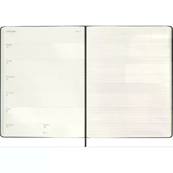 Ημερολόγιο Εβδομαδιαίο Moleskine 2025-2026 18Μ XL Black Hard image 2