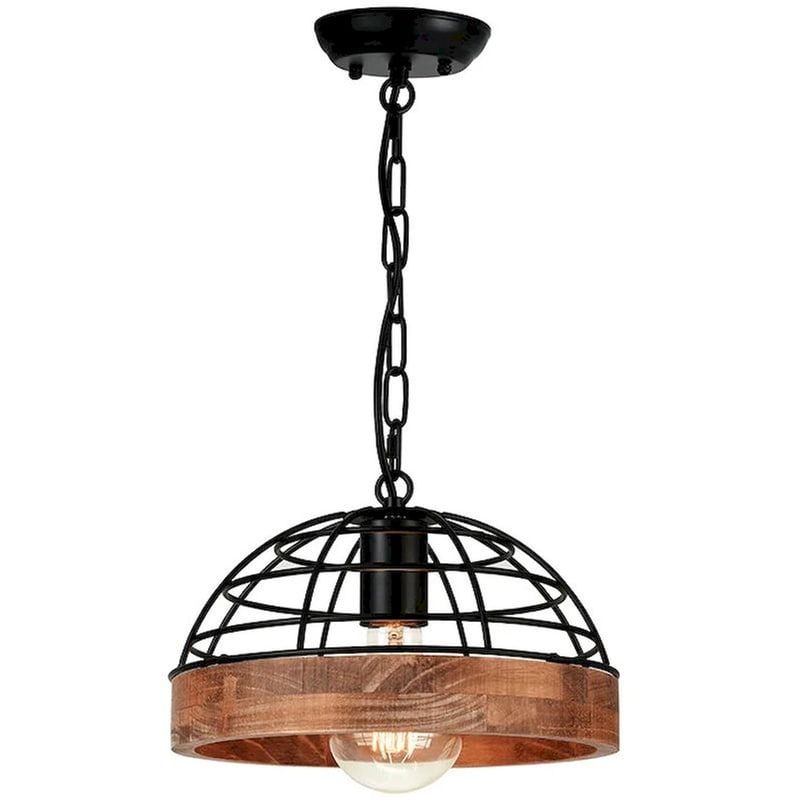 Φωτιστικό Οροφής Μονόφωτο Aca Tesla Eg841p26b Μεταλλικό/Ξύλινο - Καφέ/Μαύρο