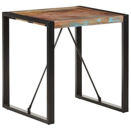 Τραπέζι Vidaxl από Μασίφ Ανακυκλωμένο Ξύλο 70x70x75 cm - Πολύχρωμο