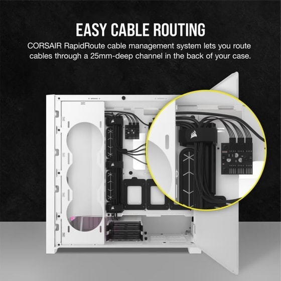 Corsair Mid Tower Atx Case 5000d Rgb Windowed Airflow Tempered Glass - White - Cc-9011243-ww image 4