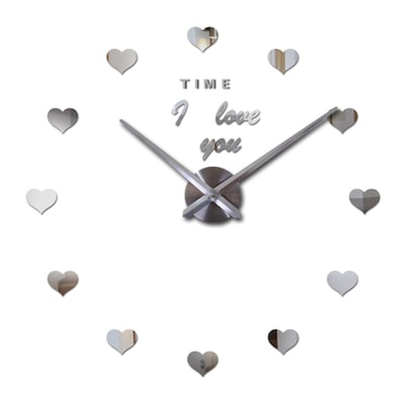 OEM Αυτοκόλλητο Αναλογικό Ρολόι Τοίχου Lc6023 70-120 cm - Ασημί