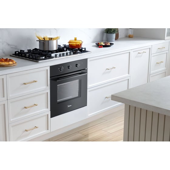 MIDEA MBO65M80M1-BK 70 Lt Μαύρο Εντοιχιζόμενος Φούρνος Άνω Πάγκου image 8