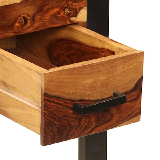 Γραφείο με Συρτάρια VidaXL από Μασίφ Ξύλο Sheesham 110x50cm - Sheesham/Μαύρο image 5