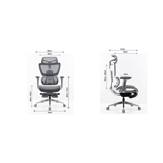 Καρέκλα Γραφείου Thesis T3 V2 από Ύφασμα Mesh 65x120-130 cm - Μαύρη image 7