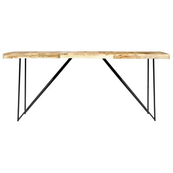 Τραπεζαρία Vidaxl από Μασίφ Ξύλο Μάνγκο 180x90x76 cm - Μαύρο/Καφέ image 2