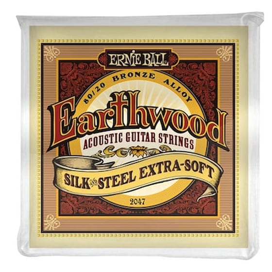 Σετ 6 Χορδές Ακουστικής Κιθάρας Ernie Ball 2047 Earthwood Silk - Steel Bronze 010 - 050 image 0