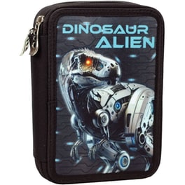 Κασετίνα Παραλληλόγραμμη BMU Διπλή Dinosaur Alien