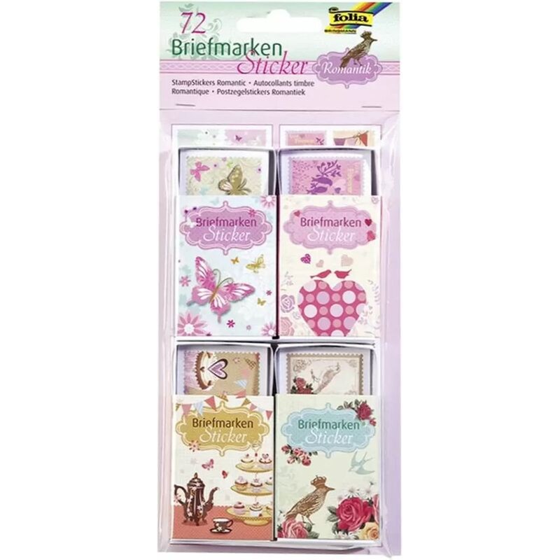 Folia Σετ 72 Αυτοκόλλητα Γραμματόσημο - Romantic