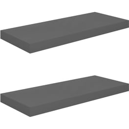 Ράφια Τοίχου VidaXL από MDF 60x23.5x3.8 cm 2 Τμχ - Γκρι/Γυαλιστερό