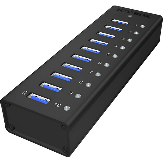 Icy Box IB-AC6110 USB Hub 10-Port USB 3.0 συμβατό με USB-A image 0